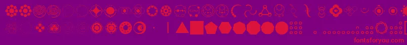 CropCircleDingbats Font – Red Fonts on Purple Background