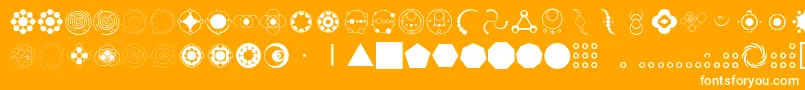 CropCircleDingbats Font – White Fonts on Orange Background