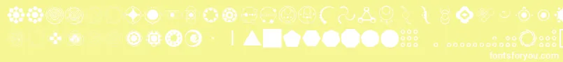 Czcionka CropCircleDingbats – białe czcionki na żółtym tle