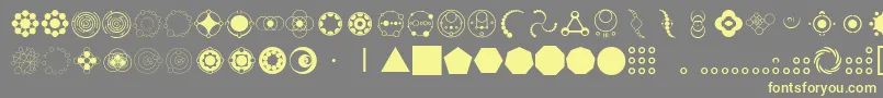 CropCircleDingbats Font – Yellow Fonts on Gray Background