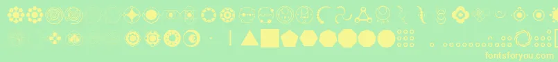 CropCircleDingbats Font – Yellow Fonts on Green Background