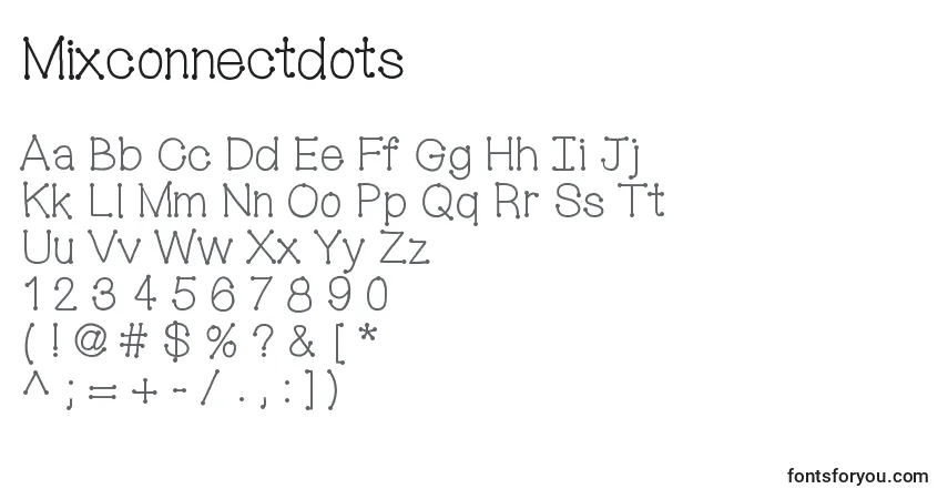 A fonte Mixconnectdots – alfabeto, números, caracteres especiais