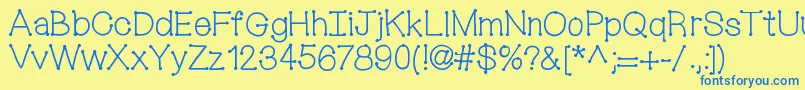 Шрифт Mixconnectdots – синие шрифты на жёлтом фоне