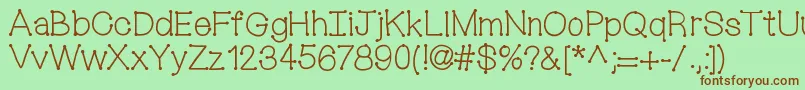 Mixconnectdots-fontti – ruskeat fontit vihreällä taustalla