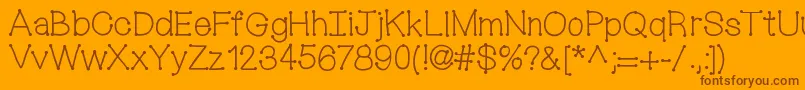 Mixconnectdots-fontti – ruskeat fontit oranssilla taustalla