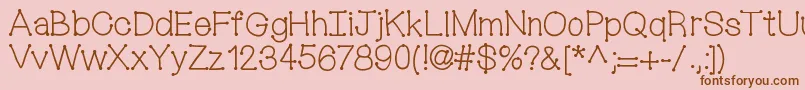 Mixconnectdots-Schriftart – Braune Schriften auf rosa Hintergrund