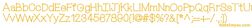 Mixconnectdots-Schriftart – Orangefarbene Schriften auf weißem Hintergrund