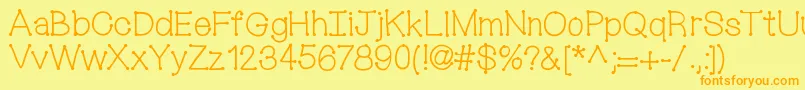フォントMixconnectdots – オレンジの文字が黄色の背景にあります。