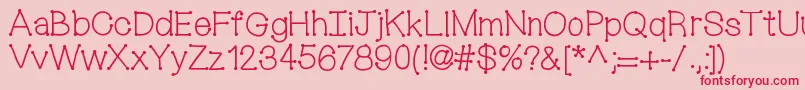 フォントMixconnectdots – ピンクの背景に赤い文字
