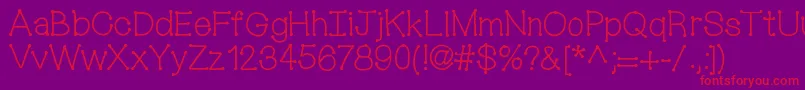 フォントMixconnectdots – 紫の背景に赤い文字