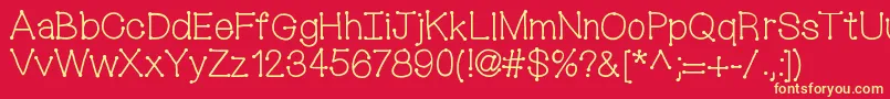 Mixconnectdots-fontti – keltaiset fontit punaisella taustalla