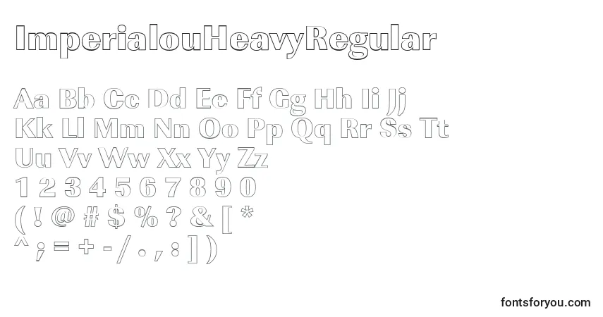 Czcionka ImperialouHeavyRegular – alfabet, cyfry, specjalne znaki