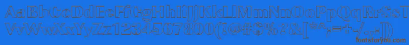 ImperialouHeavyRegular-Schriftart – Braune Schriften auf blauem Hintergrund