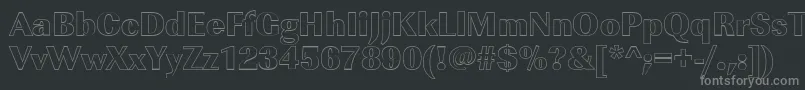 フォントImperialouHeavyRegular – 黒い背景に灰色の文字
