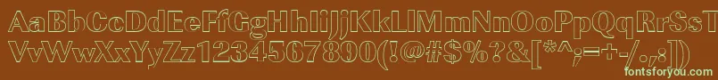 ImperialouHeavyRegular Font – Green Fonts on Brown Background