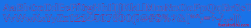 ImperialouHeavyRegular-Schriftart – Rote Schriften auf blauem Hintergrund