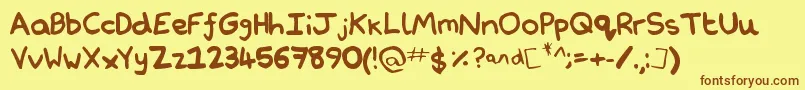 NathanSNotations Font – Brown Fonts on Yellow Background
