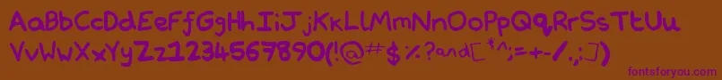 NathanSNotations Font – Purple Fonts on Brown Background