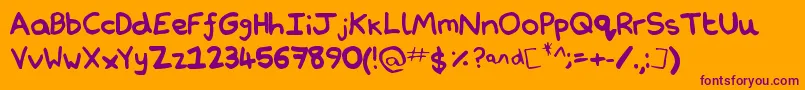 NathanSNotations Font – Purple Fonts on Orange Background