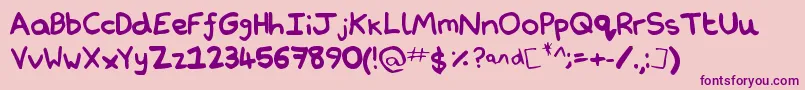 Fonte NathanSNotations – fontes roxas em um fundo rosa