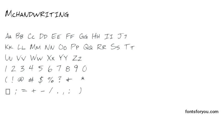 Mchandwritingフォント–アルファベット、数字、特殊文字