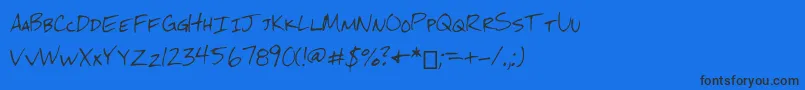 Mchandwriting Font – Black Fonts on Blue Background