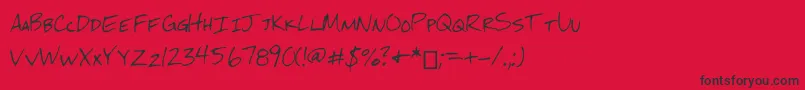 Mchandwriting Font – Black Fonts on Red Background