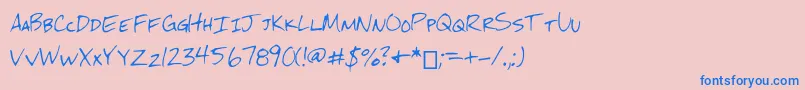 Mchandwriting Font – Blue Fonts on Pink Background