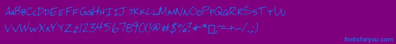 Шрифт Mchandwriting – синие шрифты на фиолетовом фоне