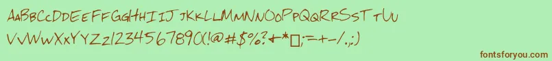Mchandwriting Font – Brown Fonts on Green Background