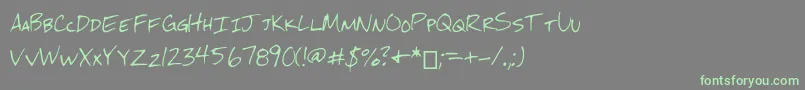 Mchandwriting Font – Green Fonts on Gray Background