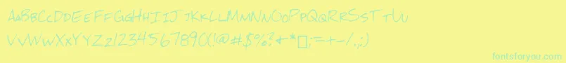 Шрифт Mchandwriting – зелёные шрифты на жёлтом фоне