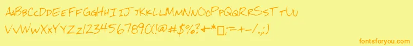 Mchandwriting Font – Orange Fonts on Yellow Background