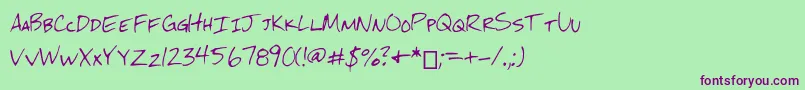 Mchandwriting Font – Purple Fonts on Green Background