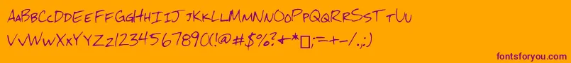 Mchandwriting Font – Purple Fonts on Orange Background