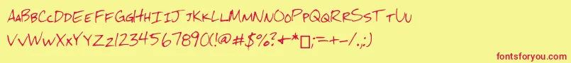 Шрифт Mchandwriting – красные шрифты на жёлтом фоне