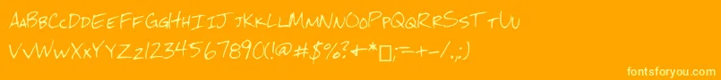 Mchandwriting-fontti – keltaiset fontit oranssilla taustalla