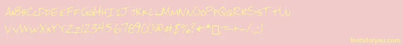 Mchandwriting Font – Yellow Fonts on Pink Background