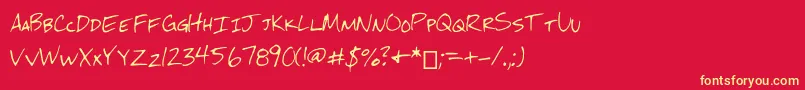 Mchandwriting Font – Yellow Fonts on Red Background