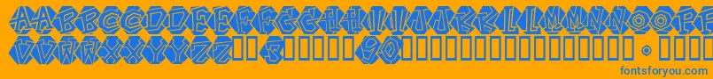 Portastat Font – Blue Fonts on Orange Background