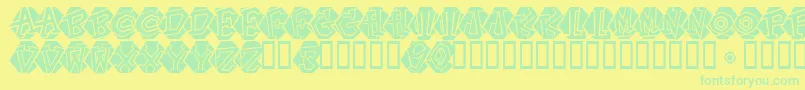 Portastat Font – Green Fonts on Yellow Background