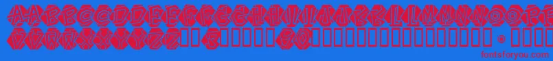 Portastat Font – Red Fonts on Blue Background
