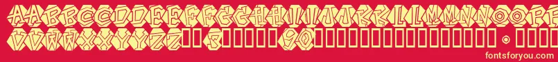 Portastat Font – Yellow Fonts on Red Background