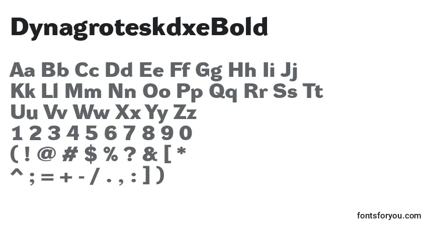 Fuente DynagroteskdxeBold - alfabeto, números, caracteres especiales