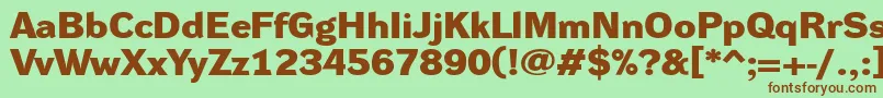 Шрифт DynagroteskdxeBold – коричневые шрифты на зелёном фоне