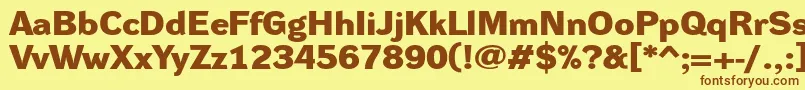 DynagroteskdxeBold Font – Brown Fonts on Yellow Background