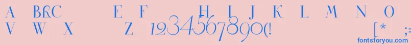 Petrovskyonec-Schriftart – Blaue Schriften auf rosa Hintergrund