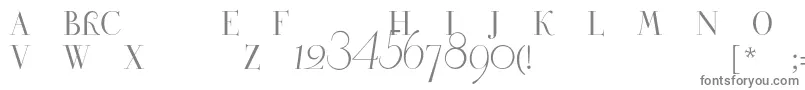 Petrovskyonec-fontti – harmaat kirjasimet valkoisella taustalla