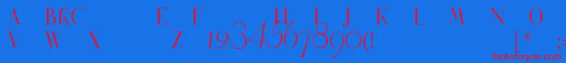 Petrovskyonec-Schriftart – Rote Schriften auf blauem Hintergrund