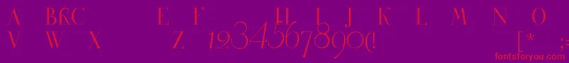 Petrovskyonec-Schriftart – Rote Schriften auf violettem Hintergrund